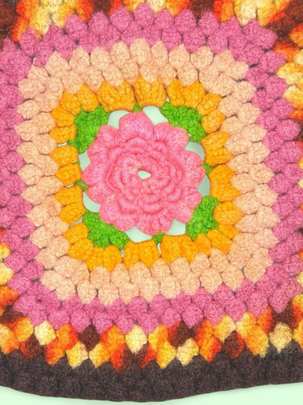 Vintage Handmade Colorful Crochet Floral Doily Home Decor